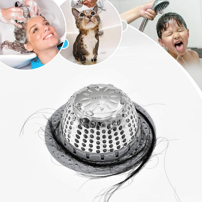 Universal Silicone Drain Hair Catcher - Flexible Bathroom Sink Cover for Pop-Up & Standard Drains, Leak-Proof Design