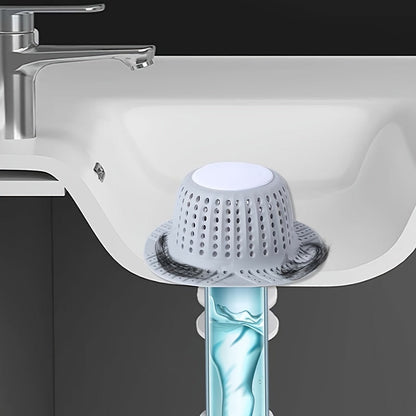 Universal Silicone Drain Hair Catcher - Flexible Bathroom Sink Cover for Pop-Up & Standard Drains, Leak-Proof Design
