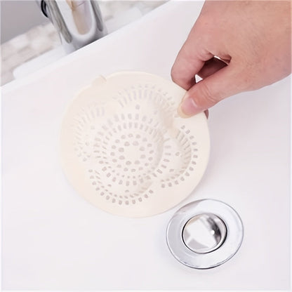 1pc Silicone Hair Catcher Shower Drain Cover - Effective Clog Prevention, Easy to Clean, Long-Lasting Deodorizing Filter for Kitchen and Bathroom Sinks, Bathtubs, Bathroom Essentials | Round Drain Cover | Silicone Construction