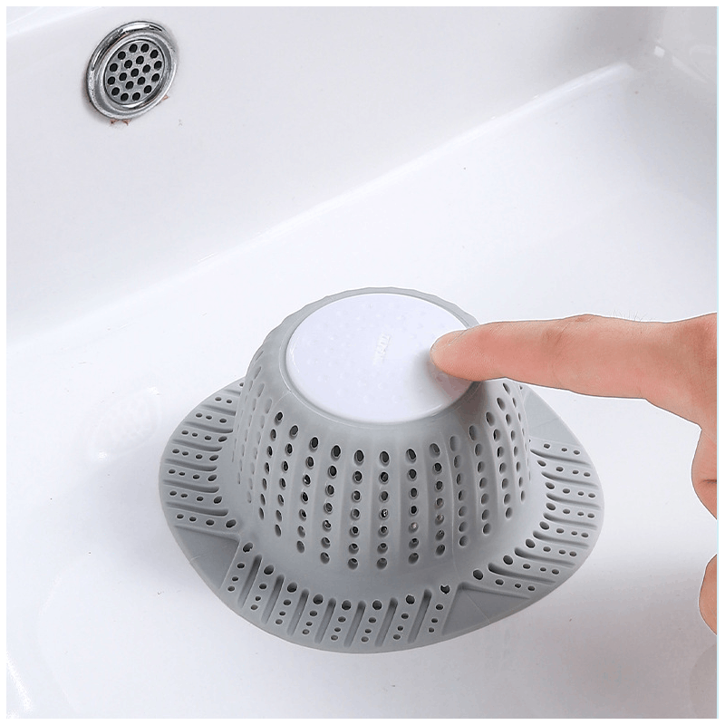 Universal Silicone Drain Hair Catcher - Flexible Bathroom Sink Cover for Pop-Up & Standard Drains, Leak-Proof Design